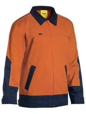 Bisley Workwear Hi Vis Drill Jacket With Liquid Repellent Finish BJ6917 Metro Workwear.